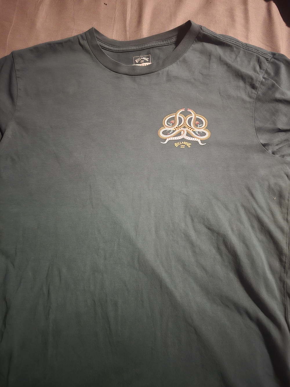 Billabong Men's Dark Green Logo Graphic T-Shirt